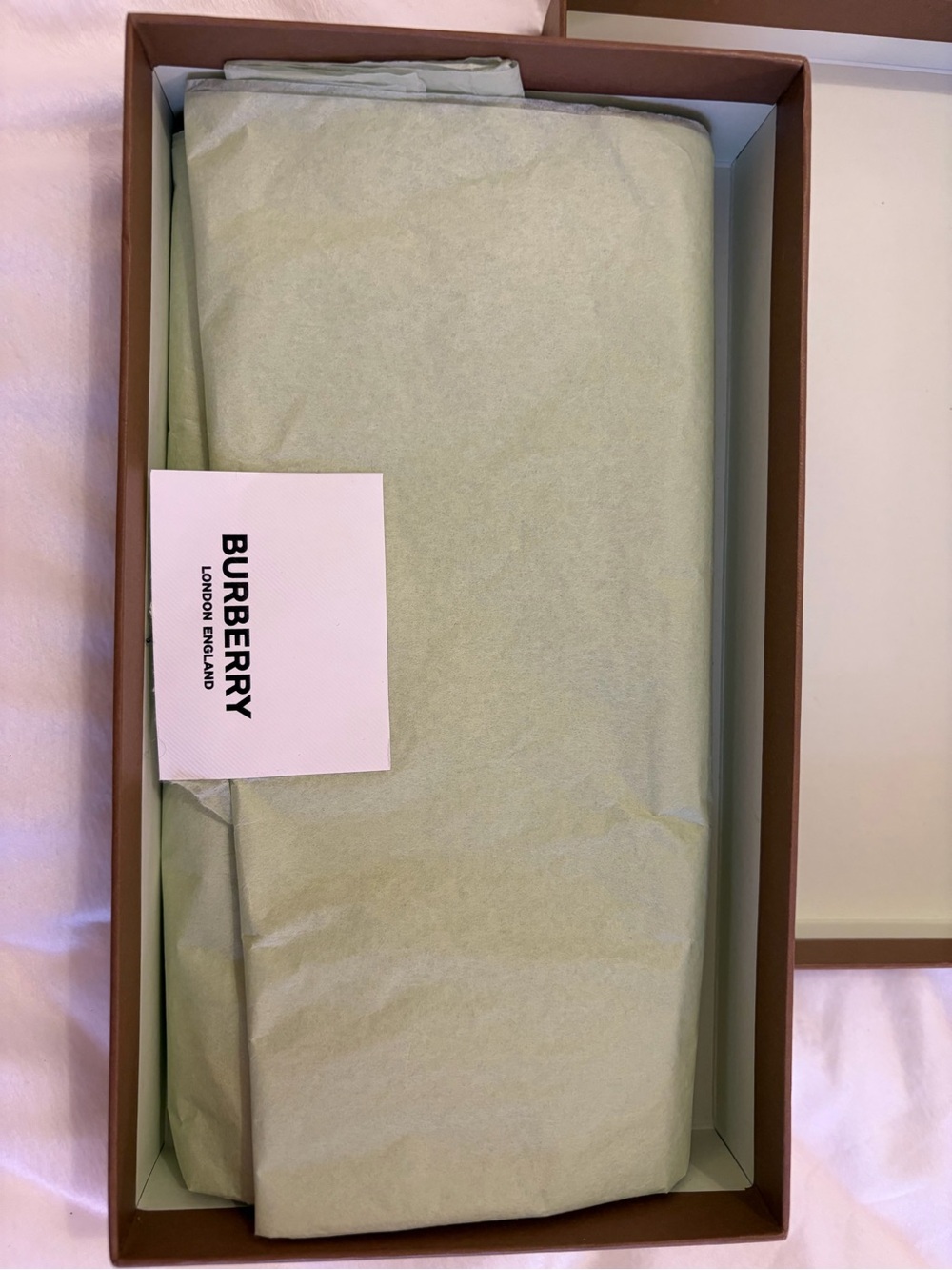 Burberry Silk Medal Print Twilly in White, Red, Green, Tan - Picture 9 of 9